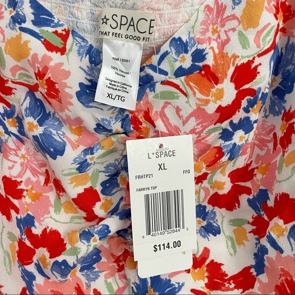 NWT L*Space Long Sleeves Cropped Floral Farryn Top - Picture 4 of 7